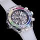 Hublot Big Bang Unico Skeleton Rainbow Replica Watch Transparent Case White Band (2)_th.jpg